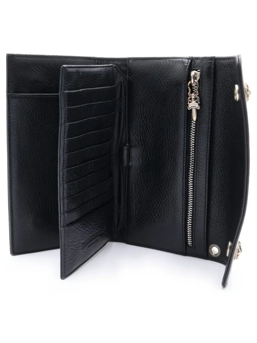 Chrome Hearts Wave Leather Wallet Black